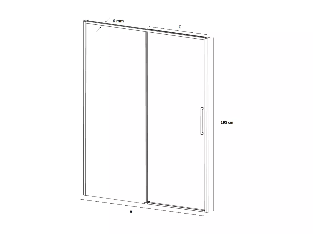 Paroi de douche fixe + porte coulissante DELTA blanc mat 139-141.6 cm
