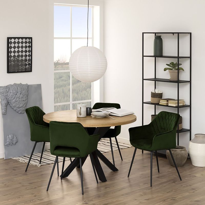 Lisomme - Roy - Open Kast - Zwart - Metaal - Industriële Wandkast - 5 Vakken - 69,5 x 30 x 185 cm