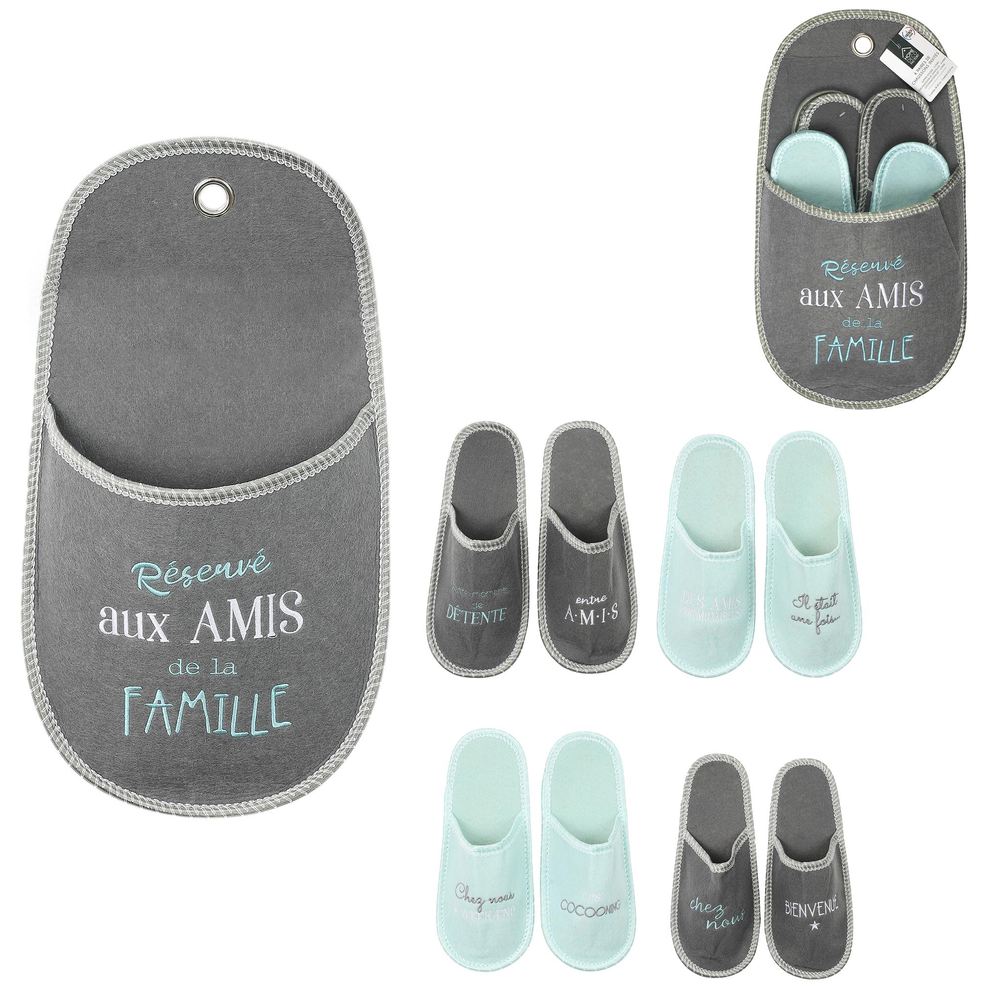 PORTE CHAUSSONS INVITES AVEC 4 PAIRES FAMILLE