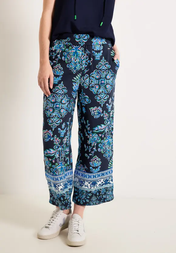 Casual Fit Hose mit Print - deep blue