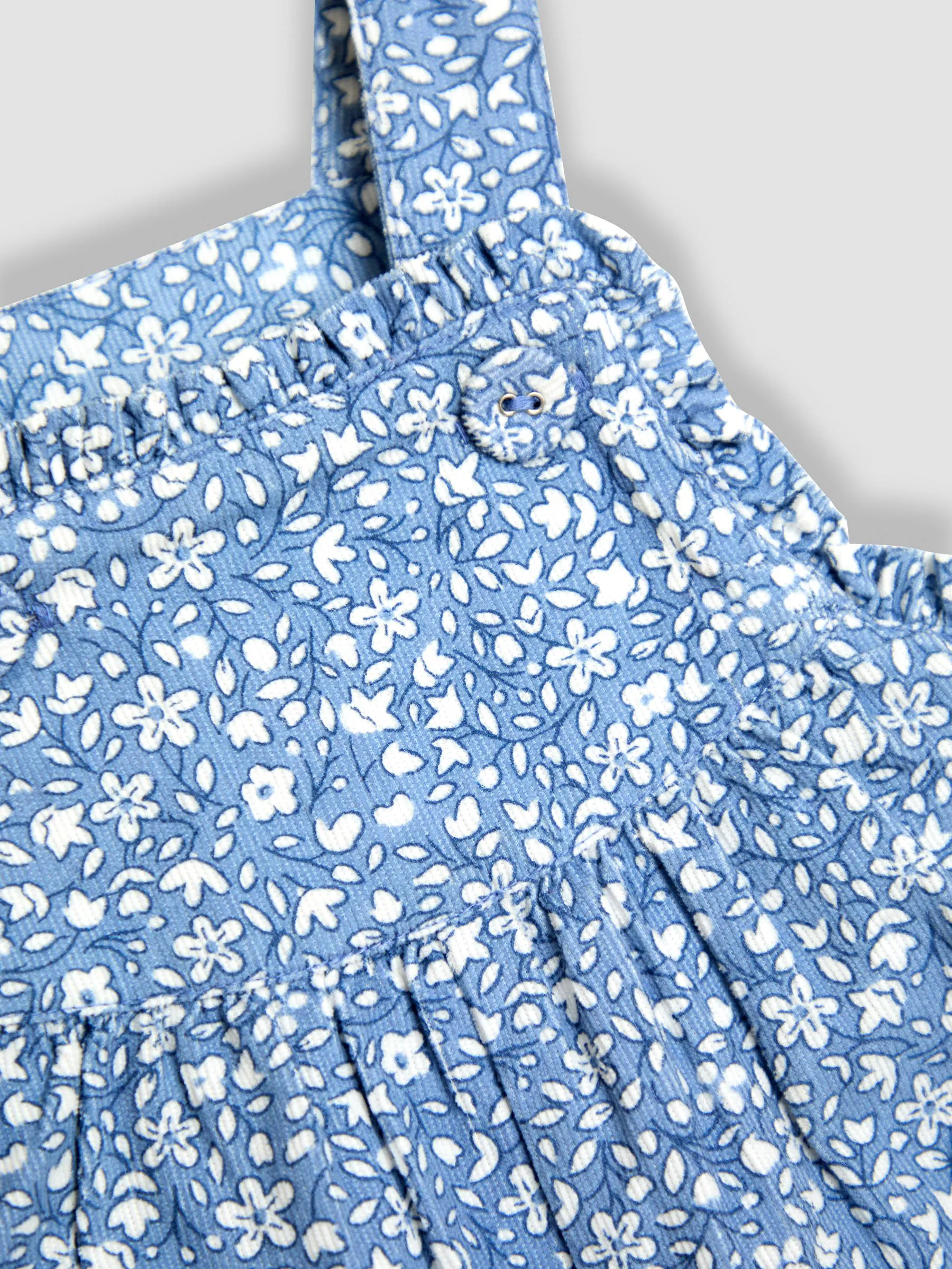 Ditsy Blauw - JoJo Maman Bébé Classic Cord Dungarees