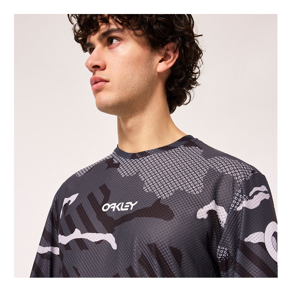 Oakley RIDE FREE - Maillot Homme black stripe/grip camo
