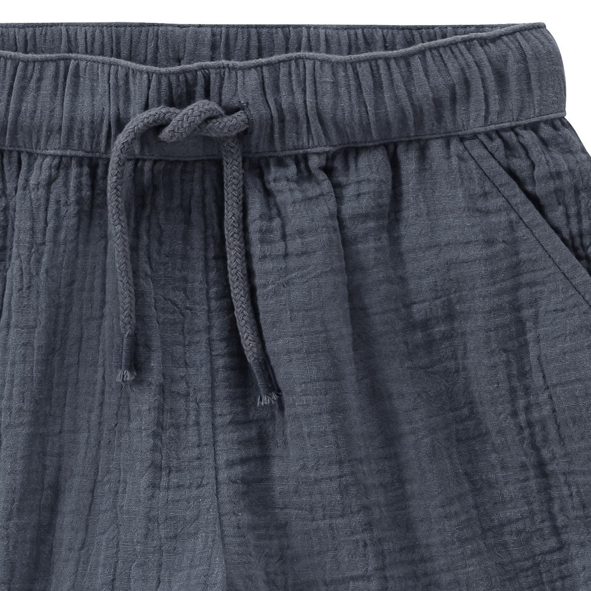 Topolino Pure Collection Kinder Musselin-Shorts mit Elastikbund dunkelblau