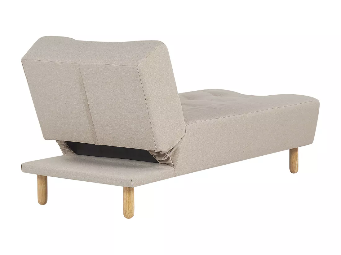 Chaise longue en tissu beige ALSTEN