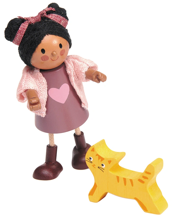 Puppenhaus-Figur AYANA MIT KATZE