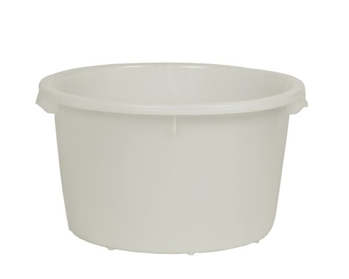 Ronde witte PE mortelkuip met handgrepen, 65 l