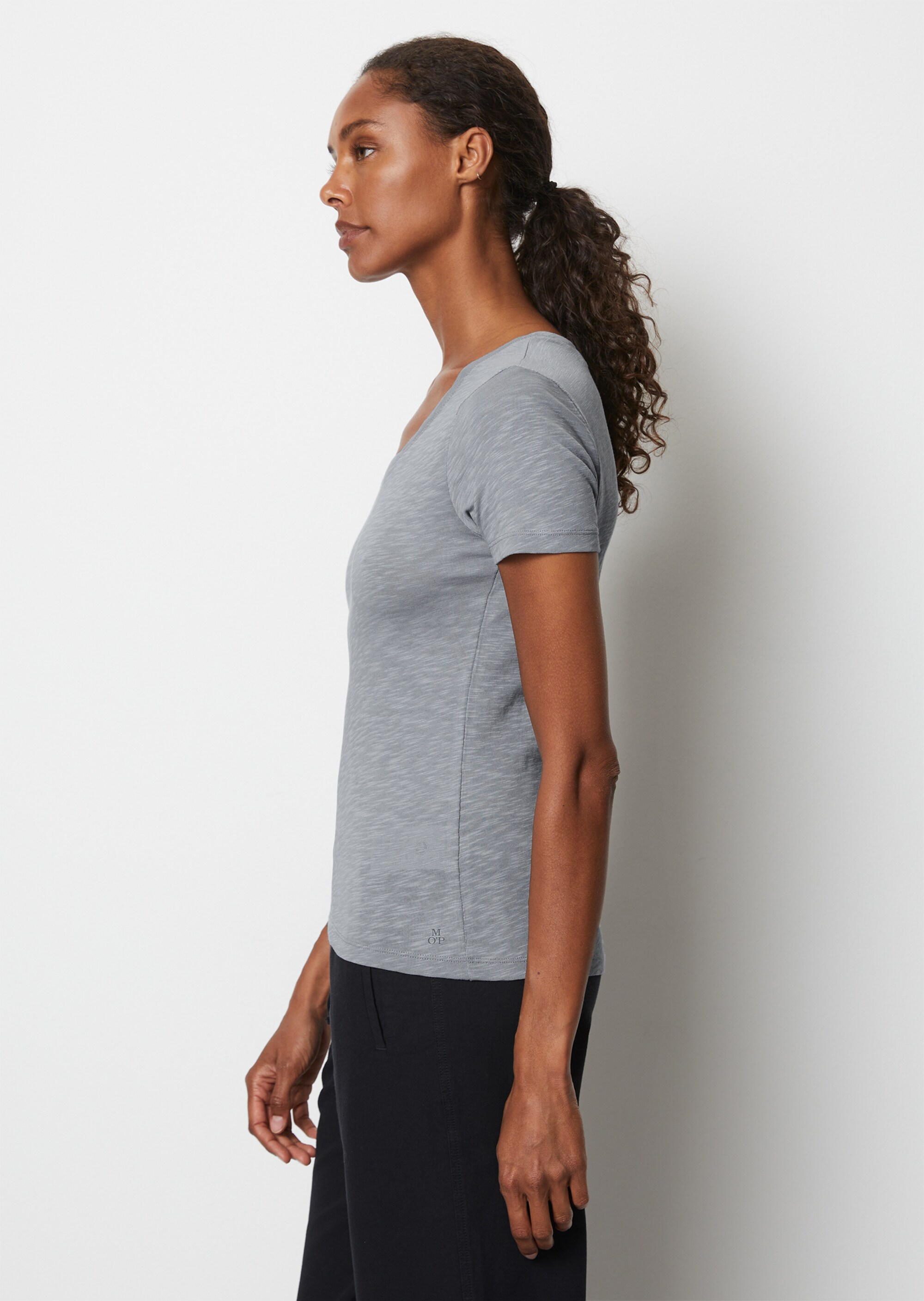T-Shirt regularaus Slub-Jersey