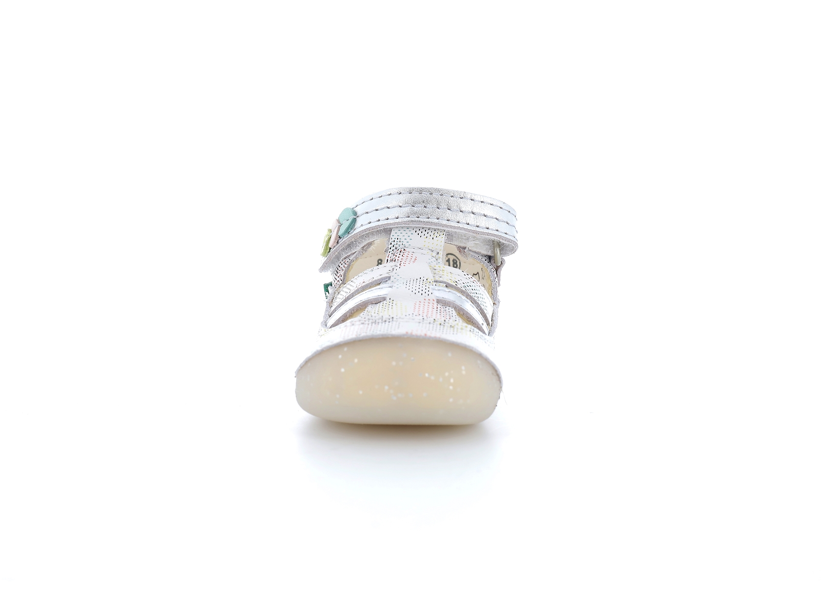 Kickers-SUSHY Cuir Blanc Rose