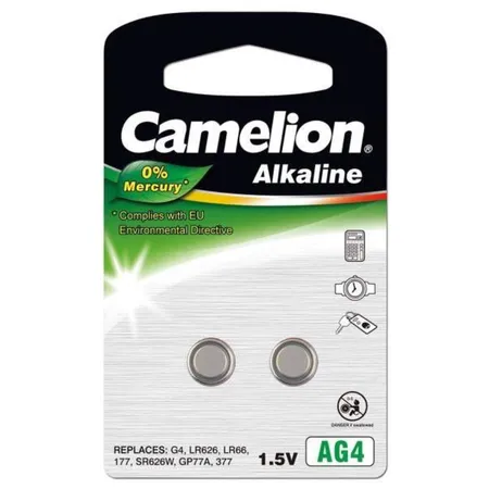 Camelion Alkaline Knopfzellen AG4 / LR66 / LR626 / 377, 2 Stück