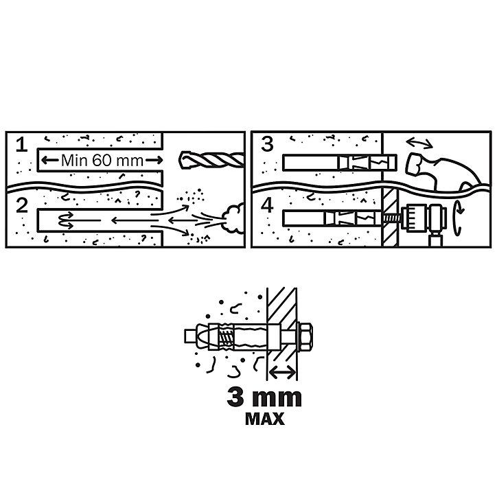 Cheville Diall métal traversant 10x60mm