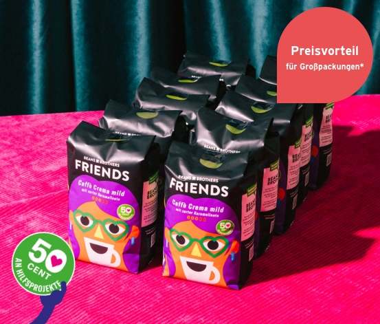 BEANS BROTHERS FRIENDS Caffè Crema Mild - 10x 500 g Ganze Bohne