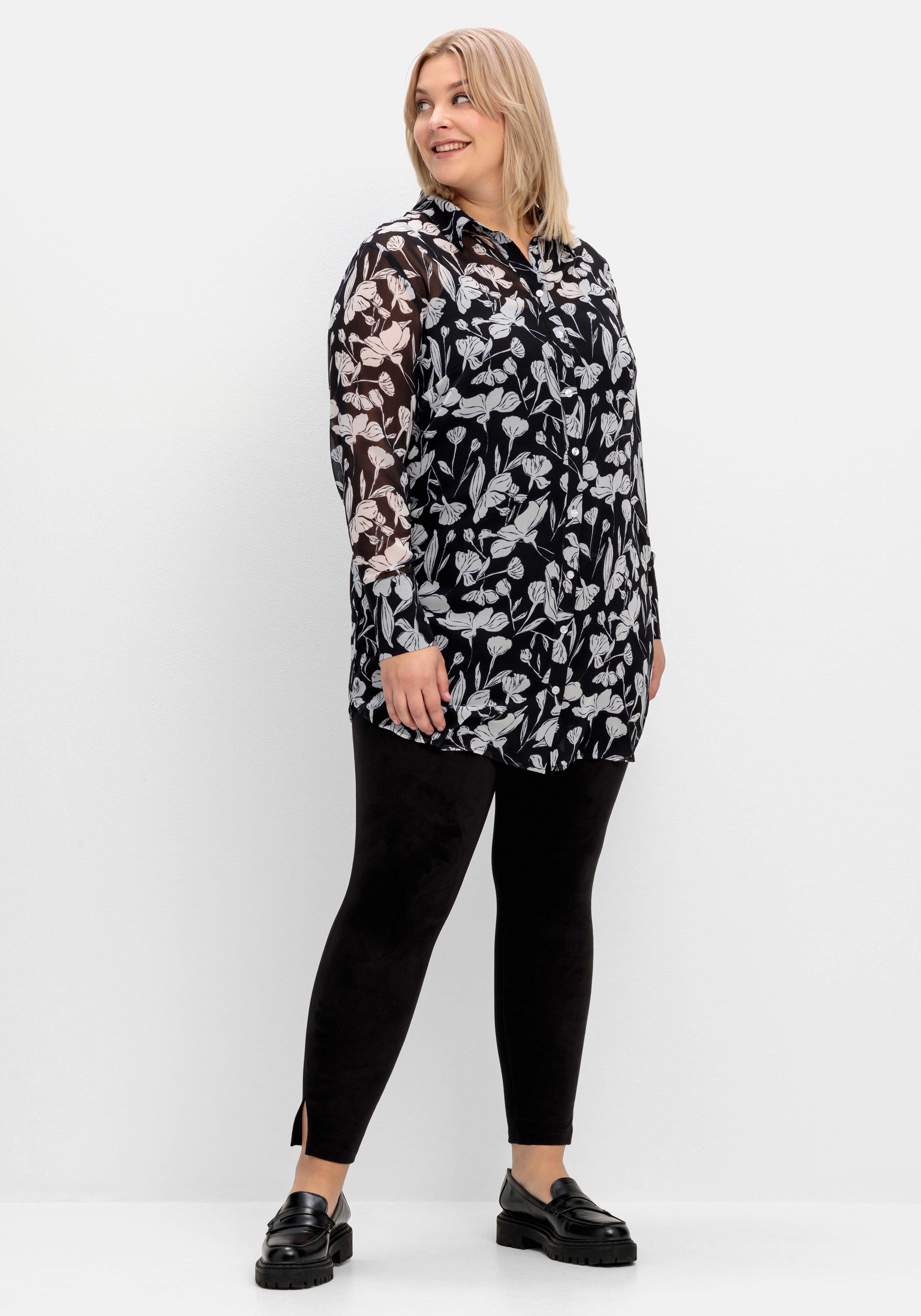 Floral bedruckte Chiffonbluse mit Unterziehtop