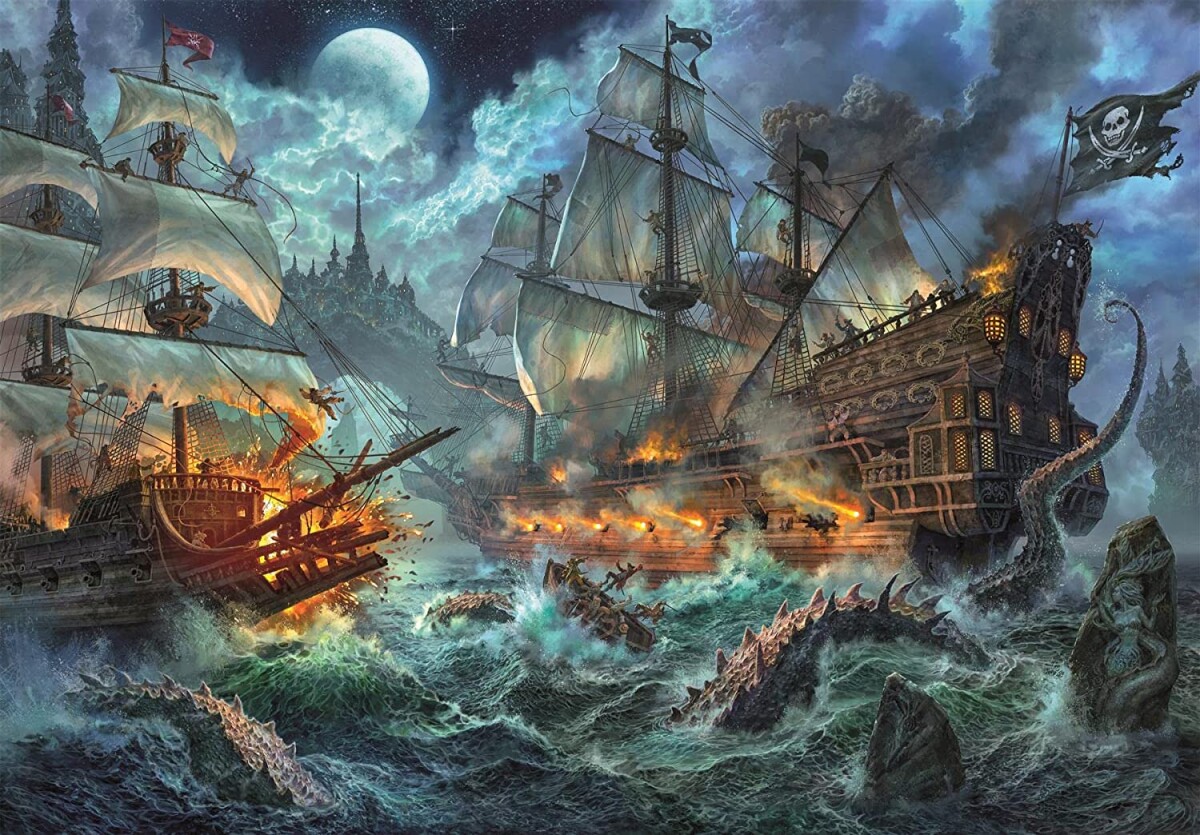 Clementoni Puslespil - Pirates Battle - High Quality - 6000 Brikker