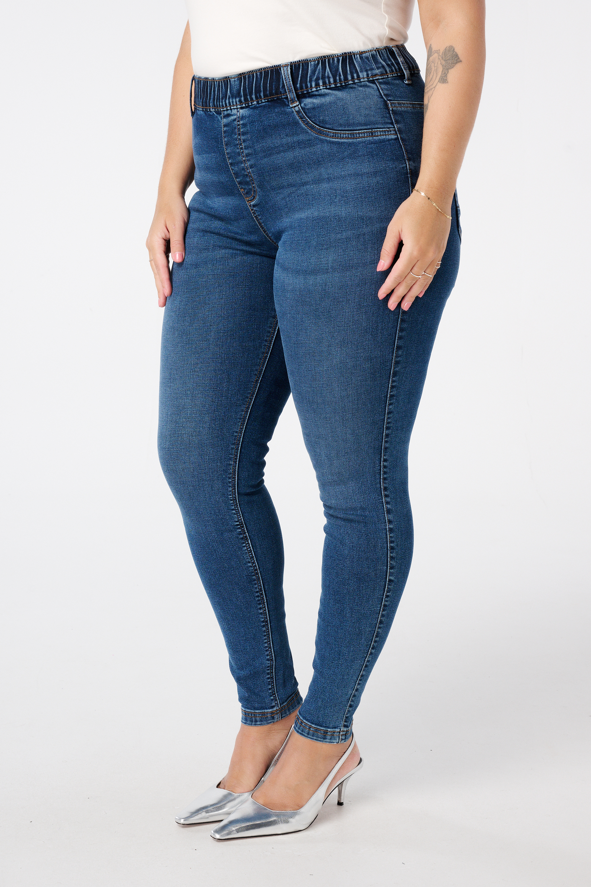 Tregging met denim look Dark Denim