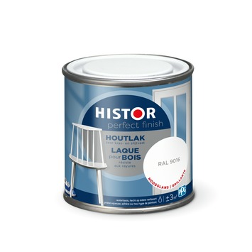 Histor Perfect Finish houtlak hoogglans RAL 9016 wit 250 ml