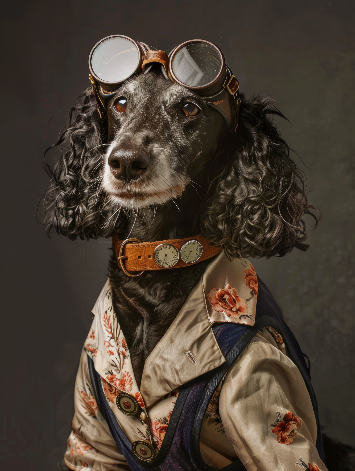 Canvas schilderij van een Ierse Waterhond 40x60 cm