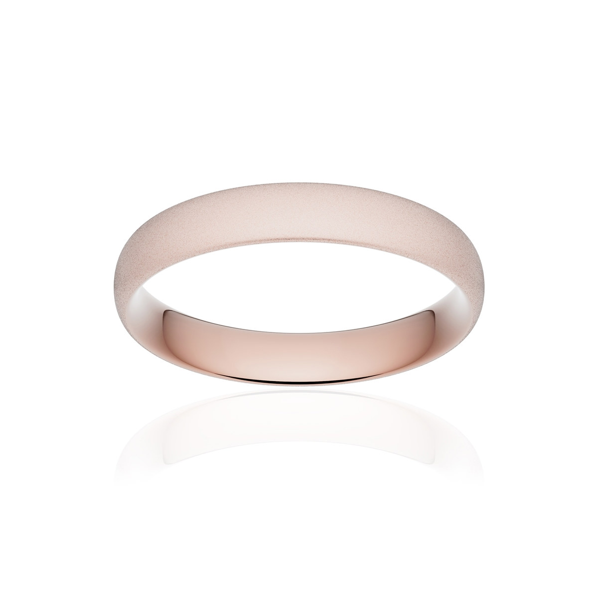 Alliance or 375 rose sablé demi-jonc confort 4mm