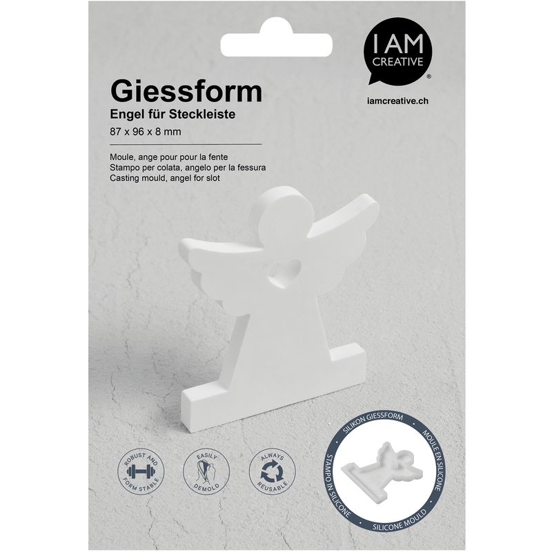I AM CREATIVE Silikon Giessform Engel, formstabil, transparent