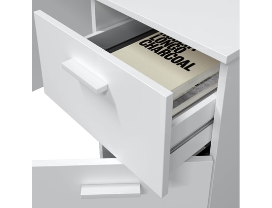 VS VENTA-STOCK - Bureau huelva 1 porte 1 tiroir blanc, 108 cm longueur