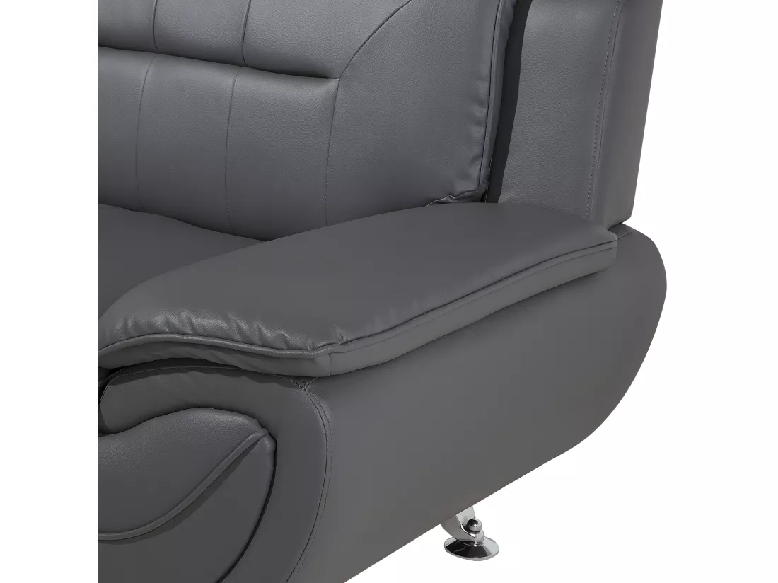 Canapé 2 places en cuir PU gris LEIRA