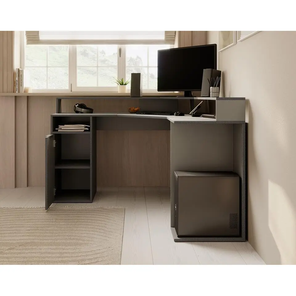 Meubella - Bureau Charlotte - Grijs - 139 cm