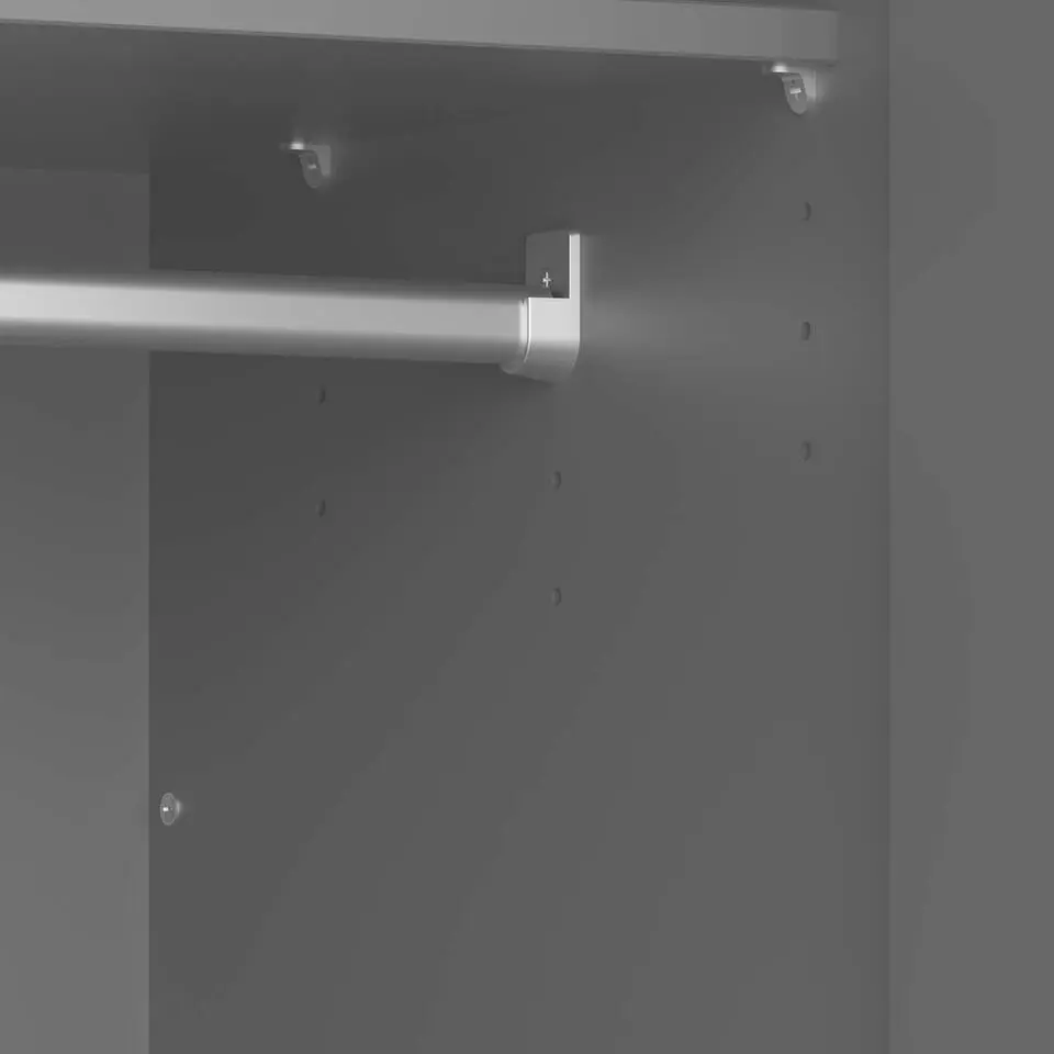 Hioshop Simon kledingkast 1 lade 2 deuren grijs