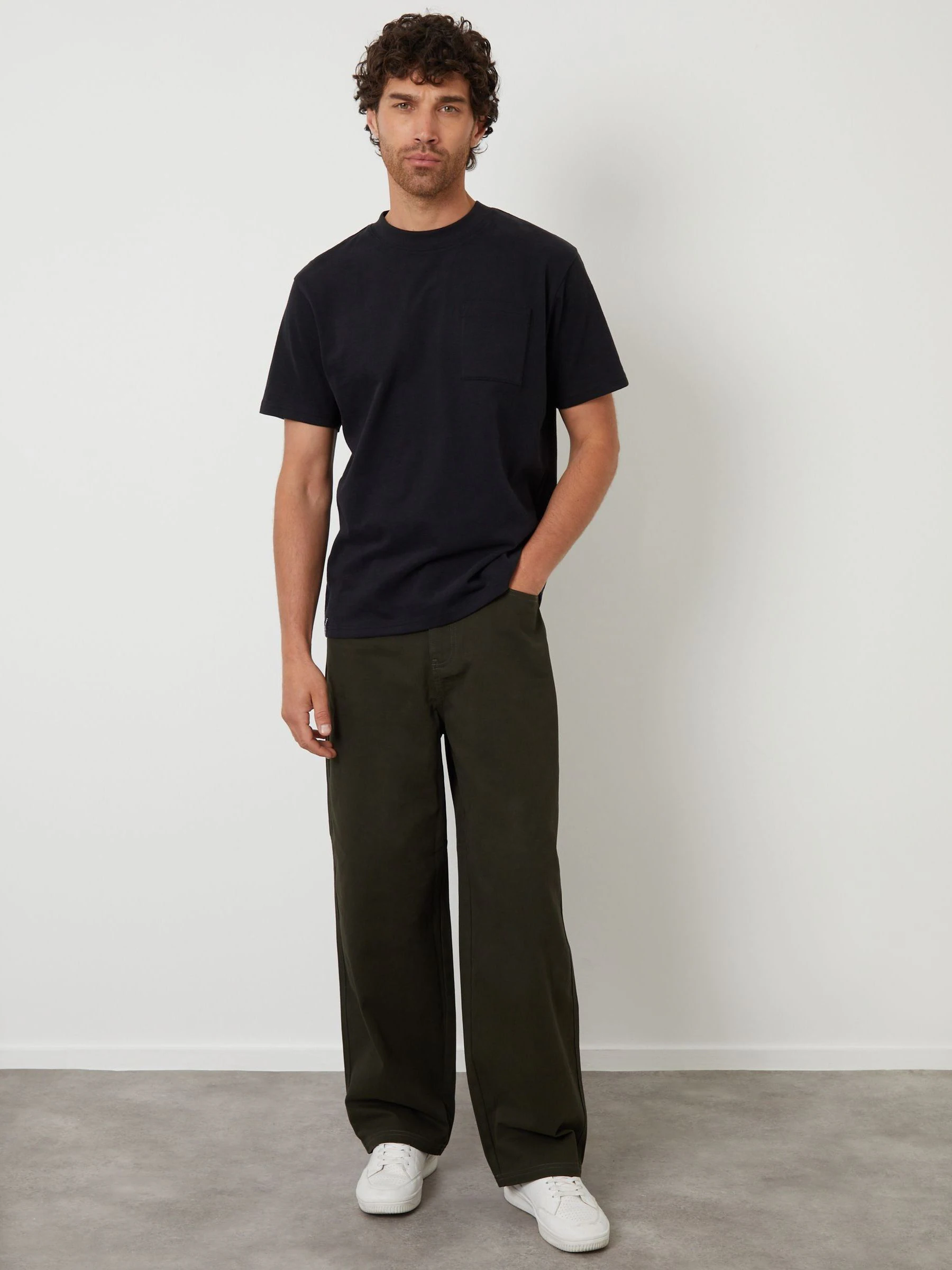 Groen - Threadbare Baggy Fit 5 Pocket Chino Trousers
