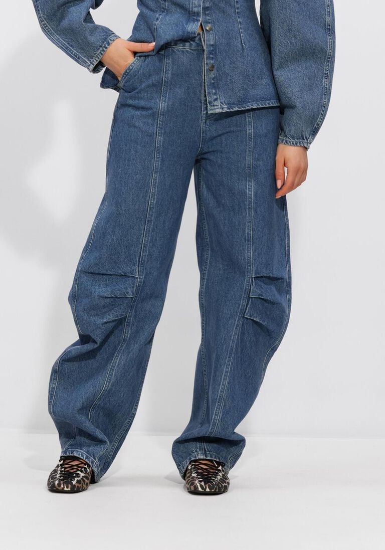 donkerblauwe rotate broeken denim cargo pants