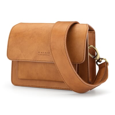 Damen-Schultertasche klein, Cognac