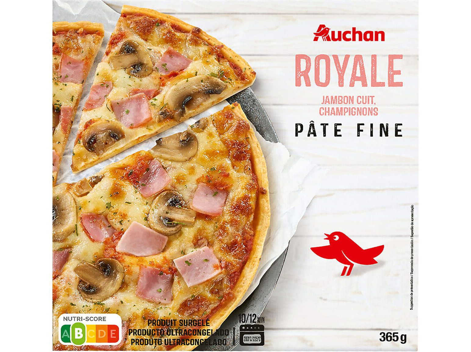 PIZZA AUCHAN MASSA FINA ROYALE 365G