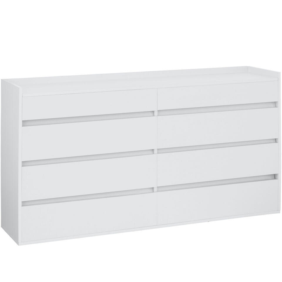 Kosmo - Commode met 8 laden in witte spaanplaat