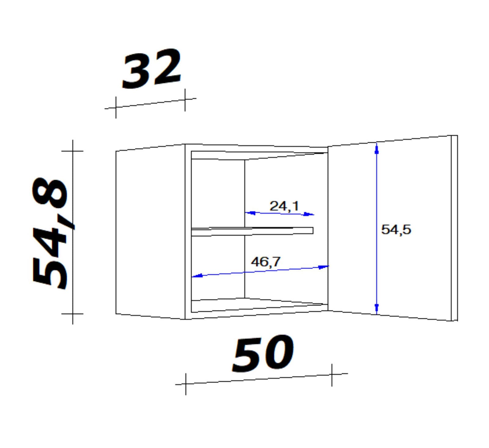 Hängeschrank Lucca Grau/Weiß