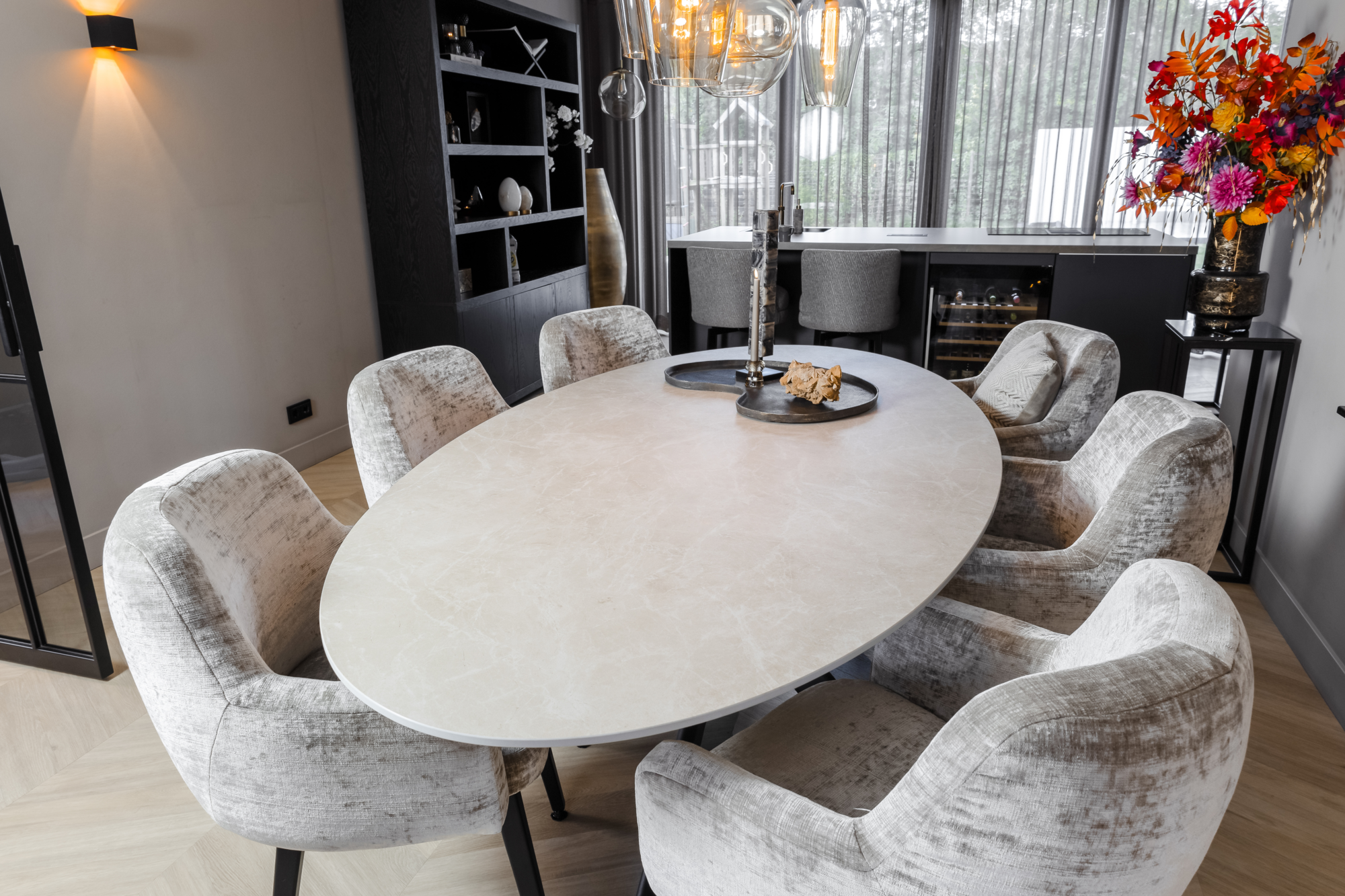 Eettafel Ovaal Fume 180x90 cm