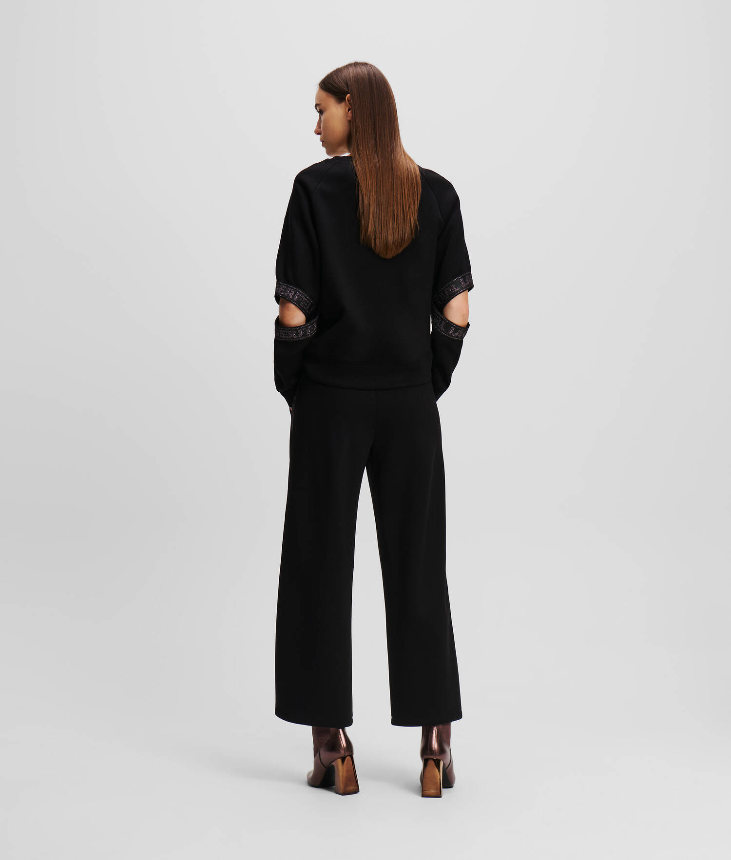 JUPE-CULOTTE AVEC GALON À LOGO BRILLANT KARL