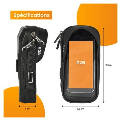 Support et Protection Smartphone Robuste et étanche Pour vélo R2B Rotation à 360 Degrés