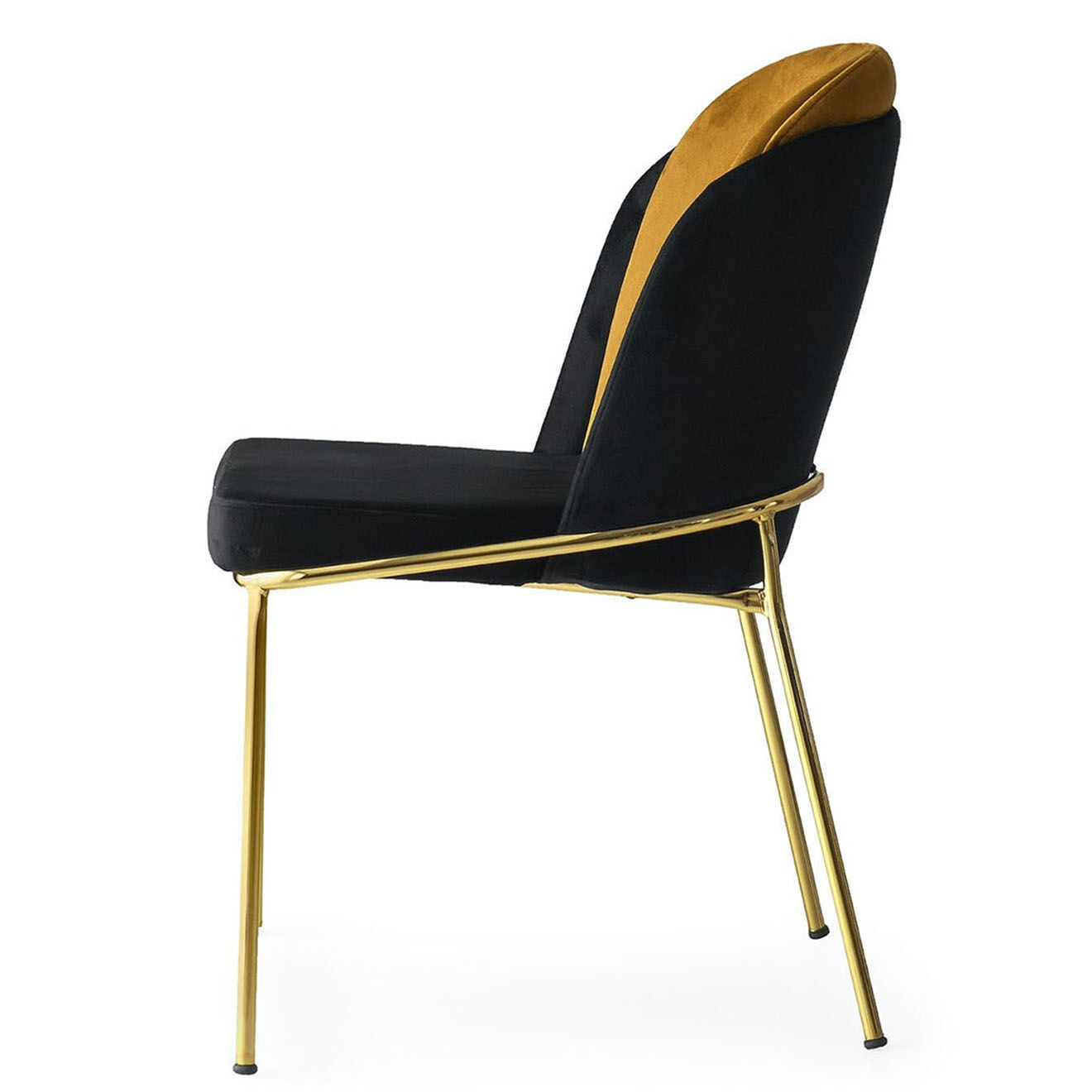 Wooden Art 4 Chaises Dore noir/jaune - 54x86x55 cm