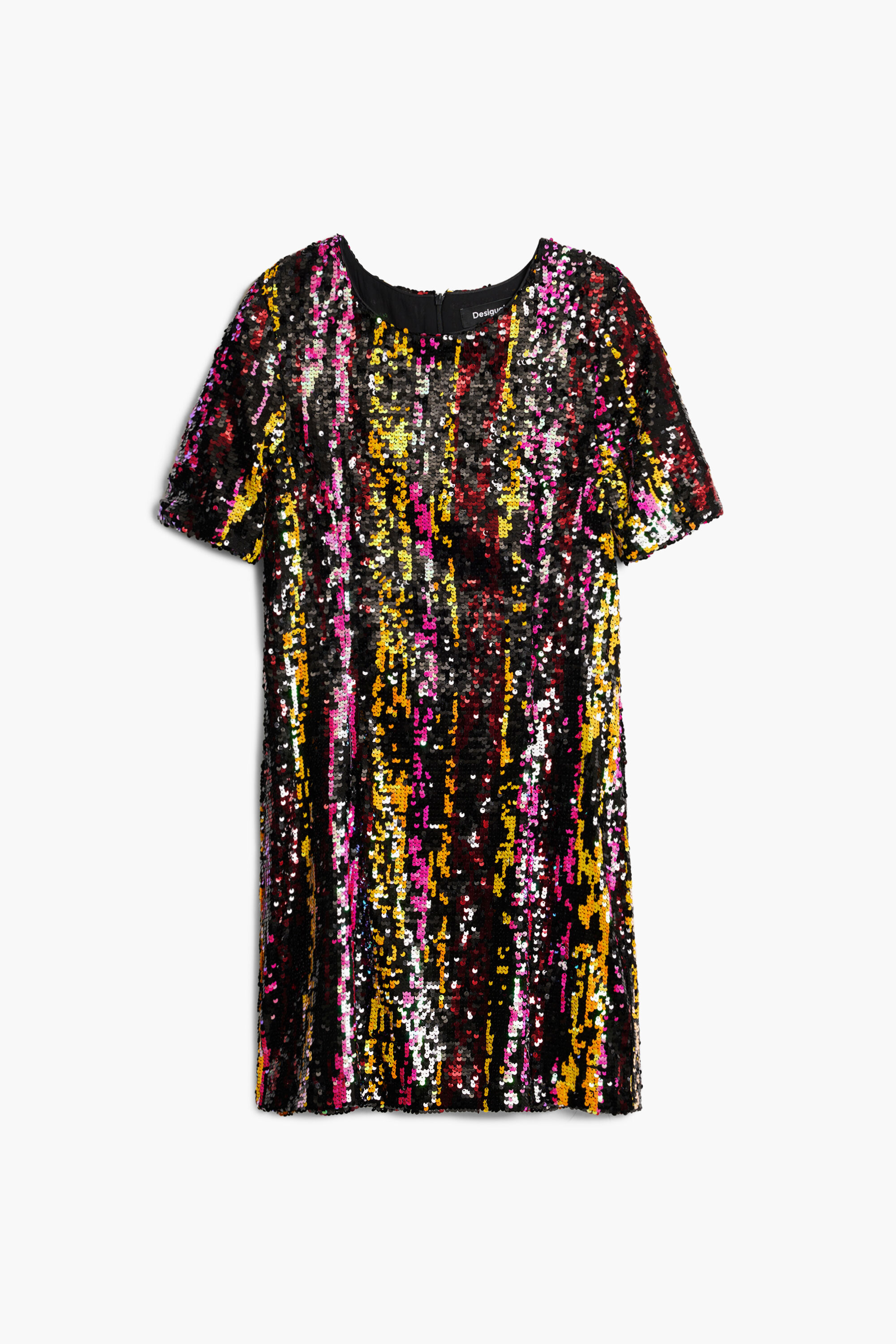 Vestido curto com lantejoulas