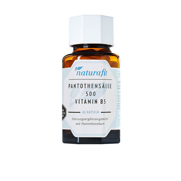 Naturafit Pantothensäure 500 Vitamin B5 Kapseln, 60 St
