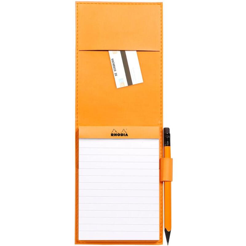 Rhodiarama porte-bloc avec porte-crayon + bloc N°12 ligné - Taupe