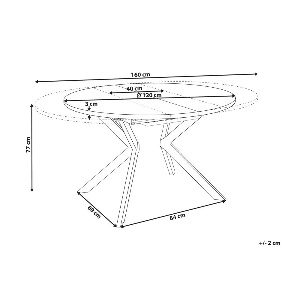 CARLEA - Uitschuifbare eettafel - Lichtbruin - MDF