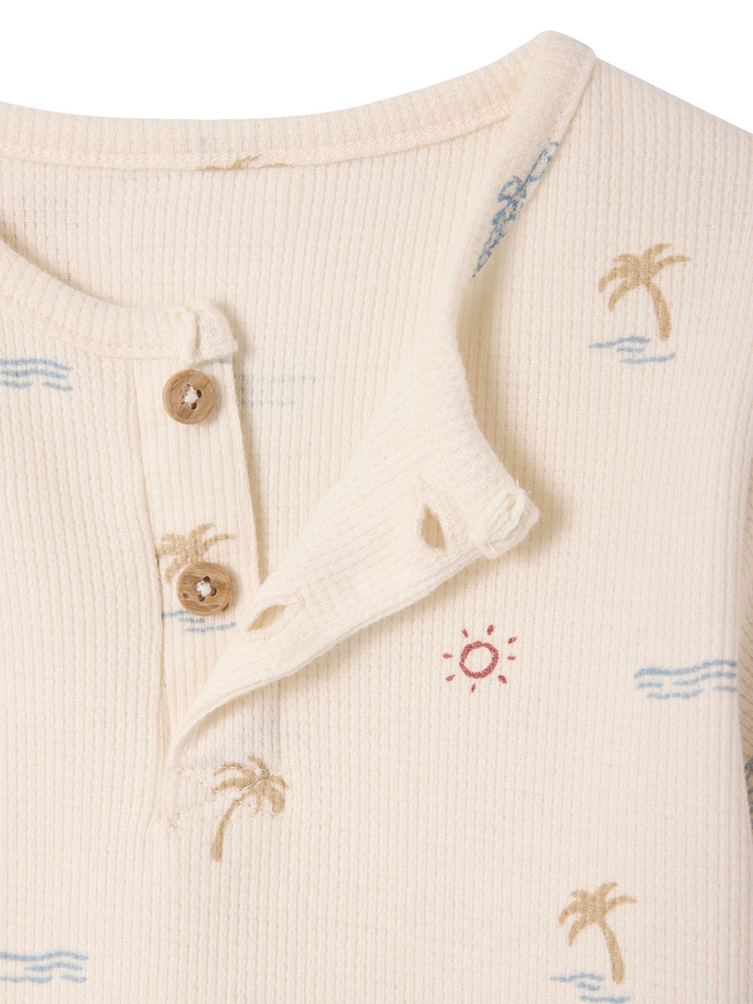 Vertbaudet Bio-Kollektion: Baby T-Shirt mit Reliefeffekt wollweiß
