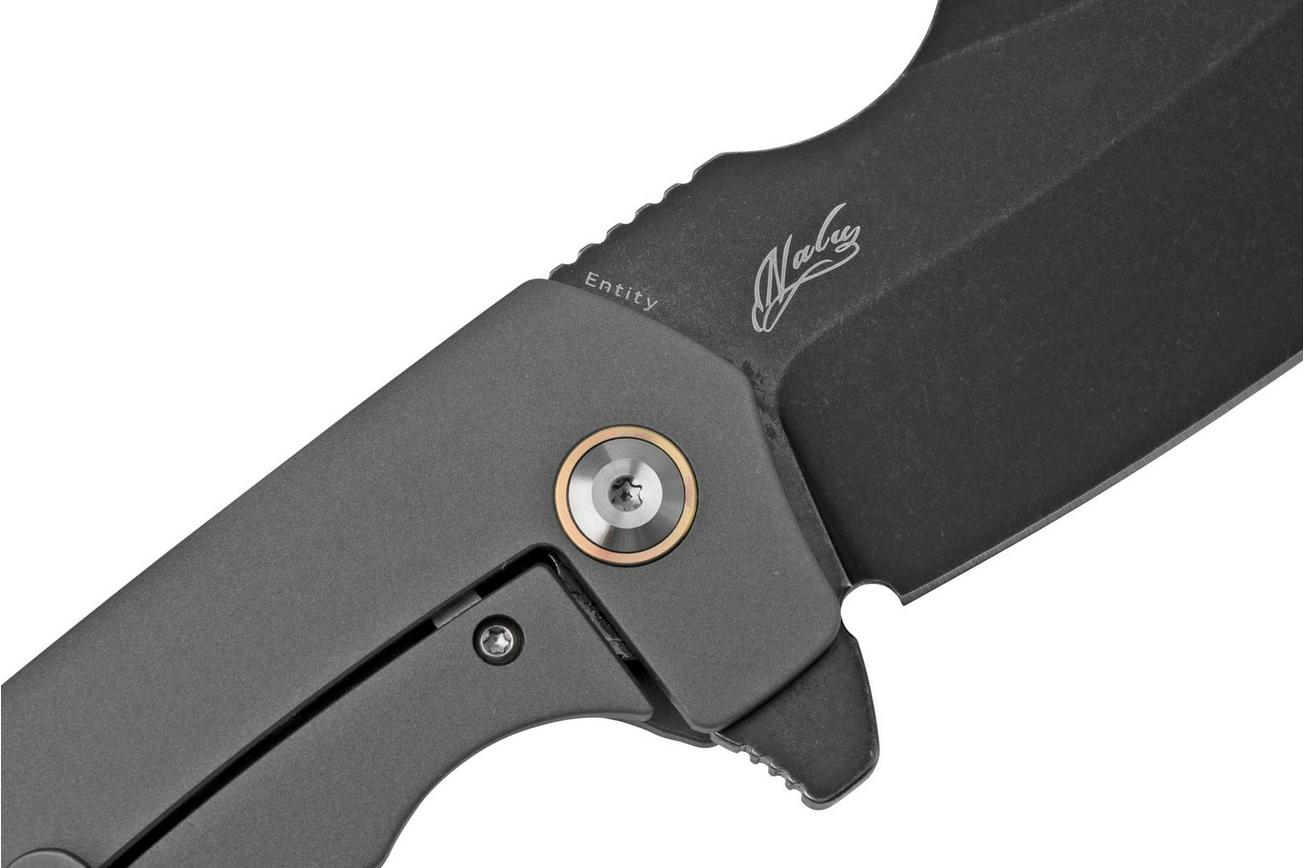 Kansept Entity K1036A2 Black, Silicon Carbided Titanium zakmes, Nalu Knives design