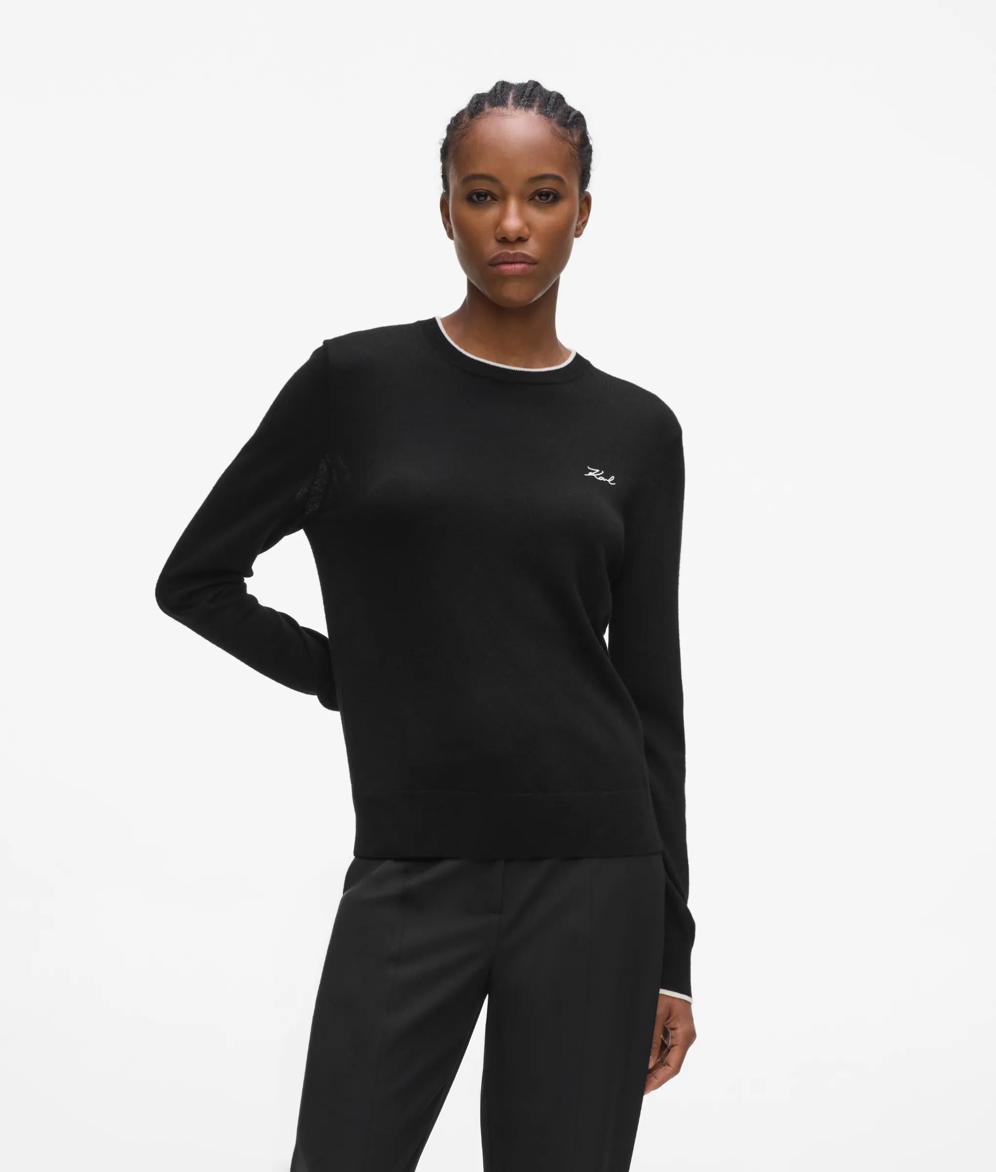 Merinoswol sweater met ronde hals