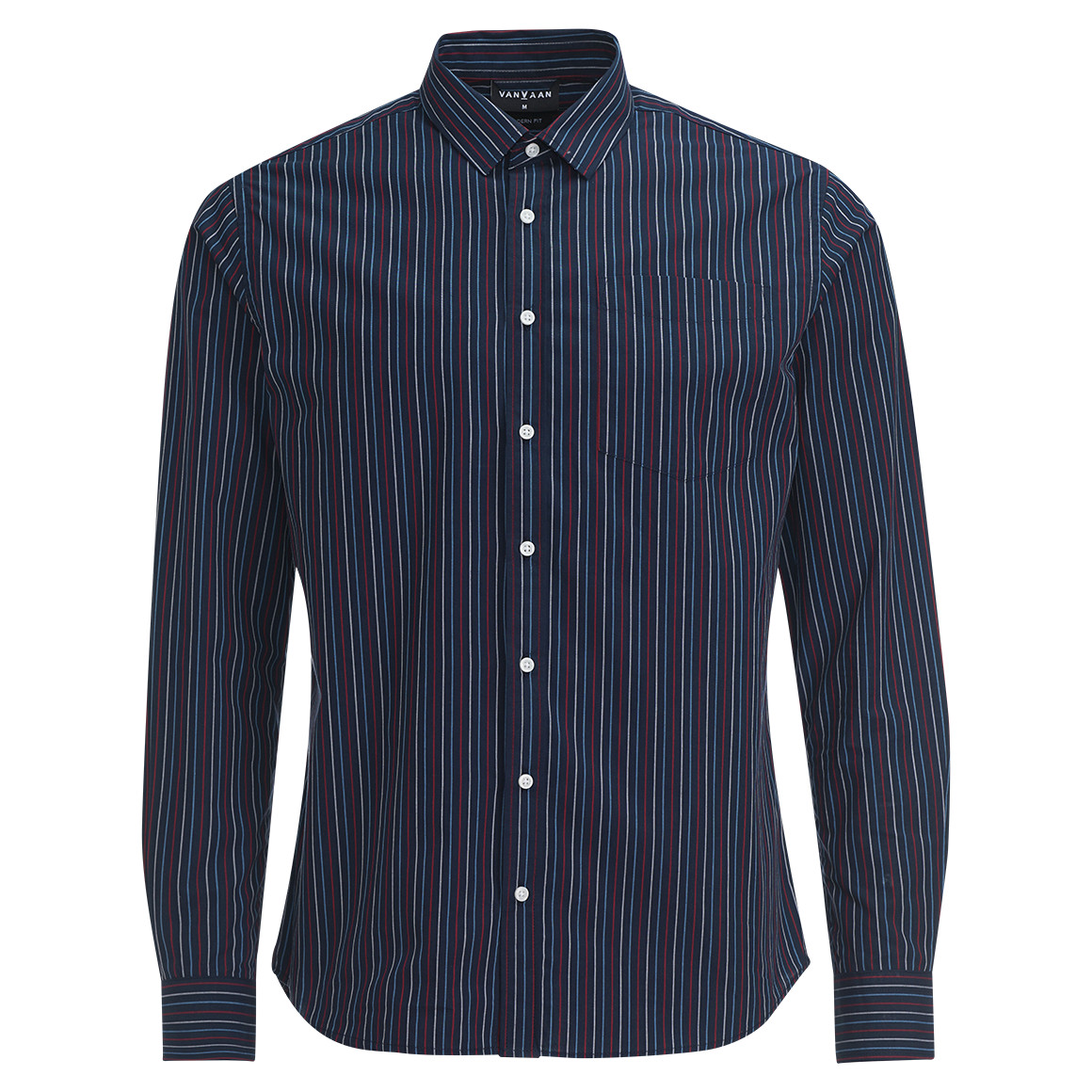 VanVaan Herren Hemd mit Streifen dunkelblau / rot / blau