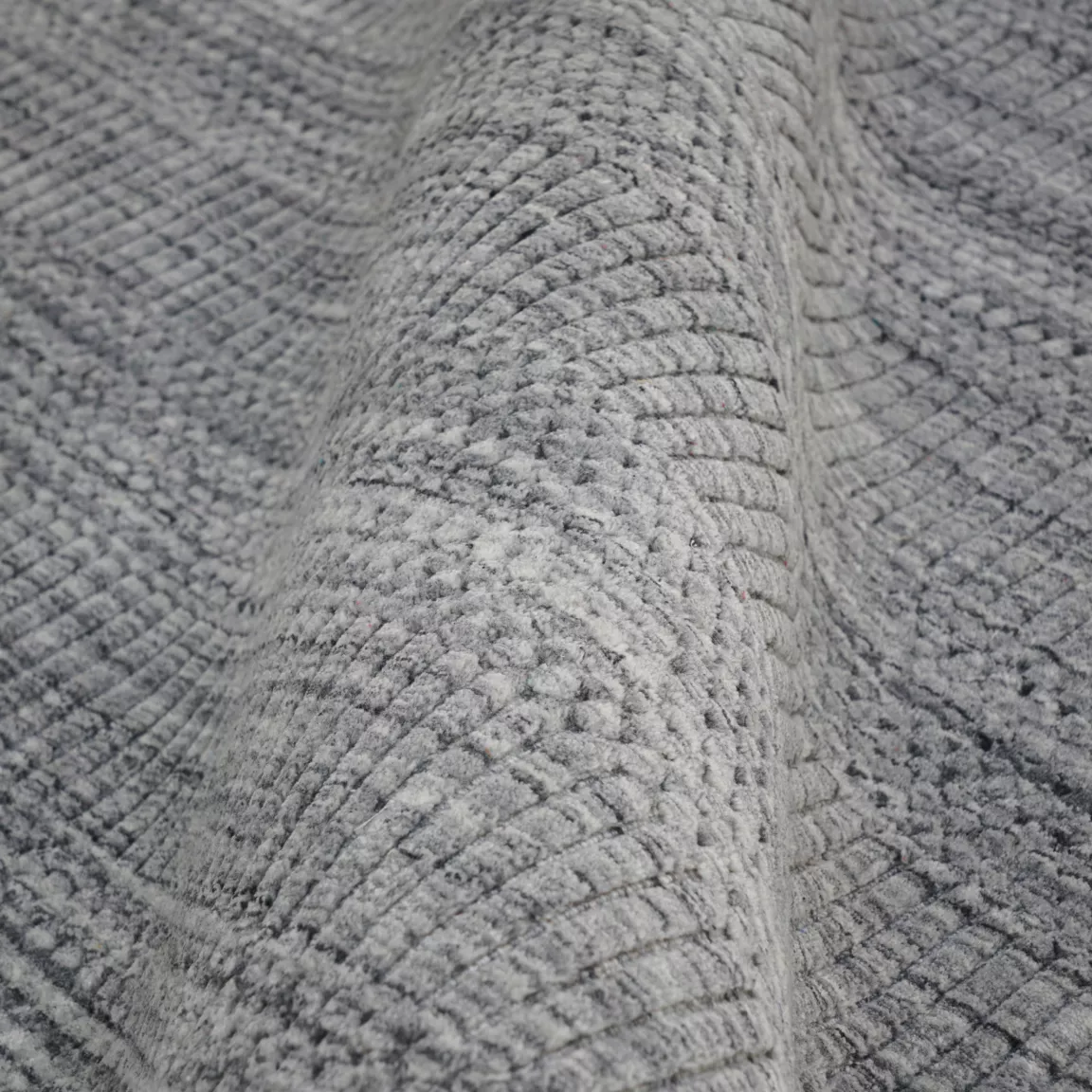 Tapis de salon rectangulaire matière recyclée (140 x 200 cm) Aiko Gris