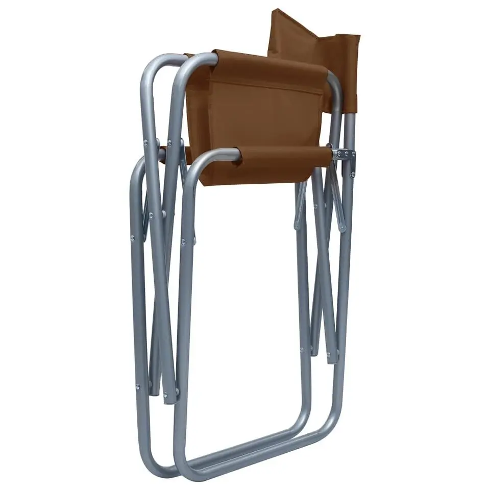 vidaXL - Campingstoel - Bruin - Metaal - 2 stuks
