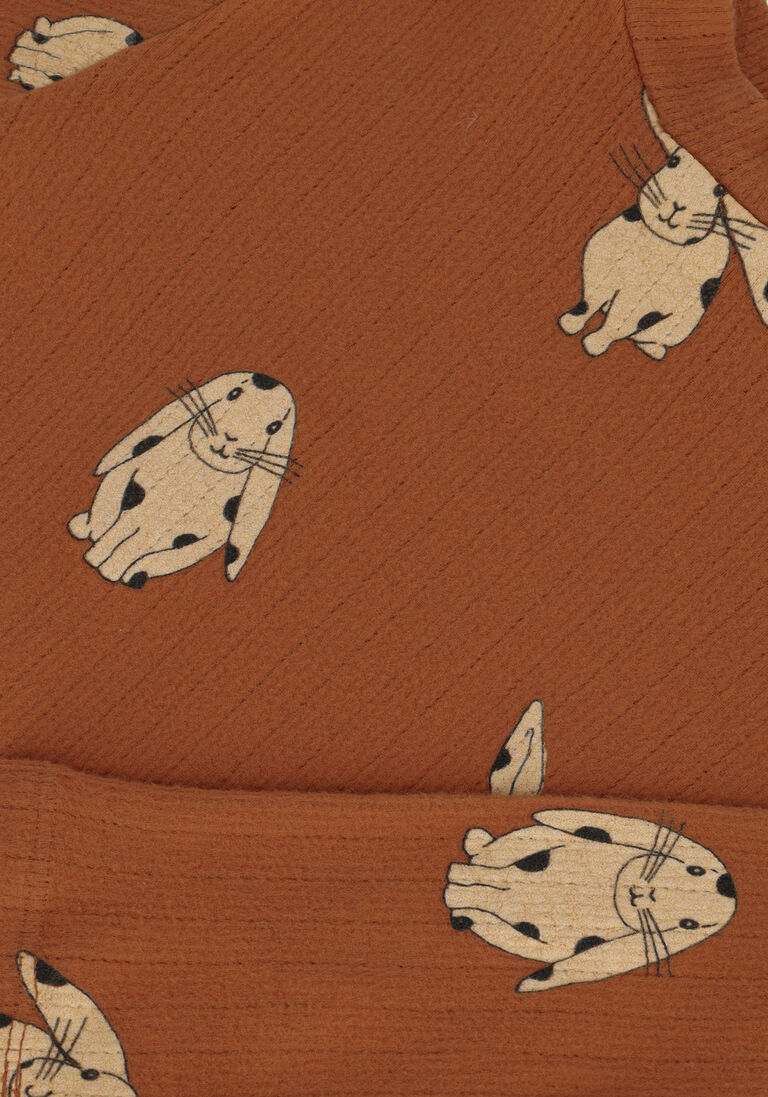 L\u00D6TIEKIDS cognac l&ouml;tiekids mini jurk w22-96-43