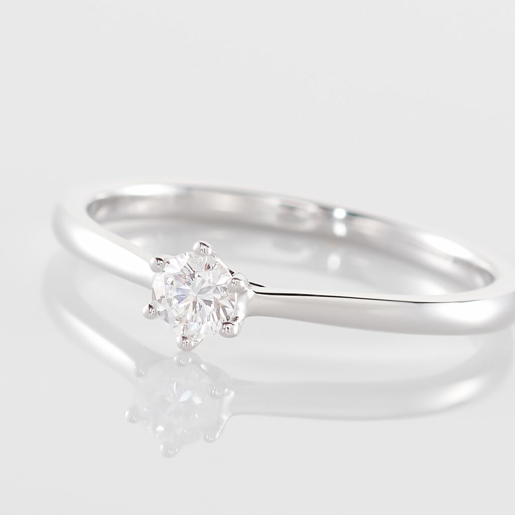 Bague Solitaire Athena Or Blanc Diamant