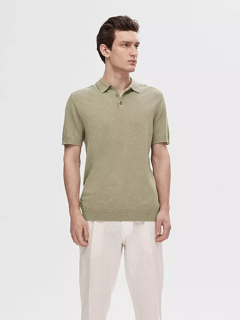 SELECTED Poloshirt SLHBERG hellgrün