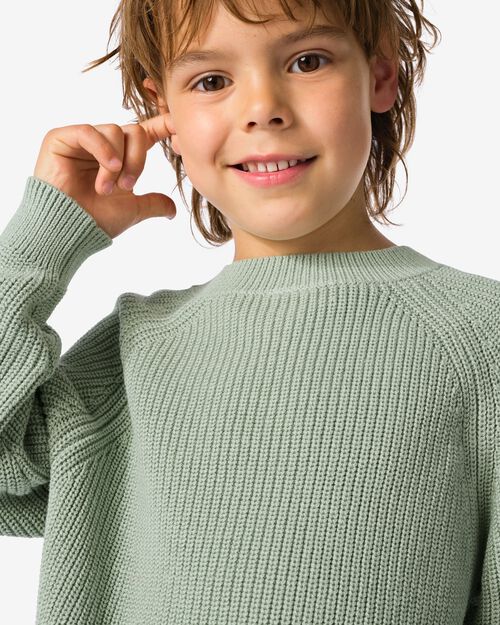pull enfant en maille vert